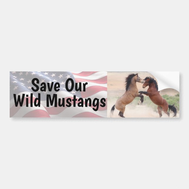 Autocollant De Voiture Sauvons Notre Sticker Sticker Cheval Sauvage (Devant)