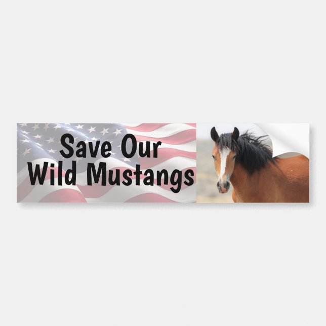 Autocollant De Voiture Sauvons Notre Sticker Sticker Cheval Sauvage (Devant)