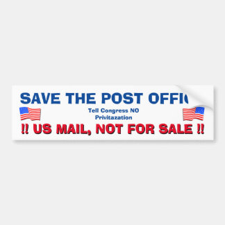 AUTOCOLLANT DE VOITURE SAVE THE US POST OFFICE !