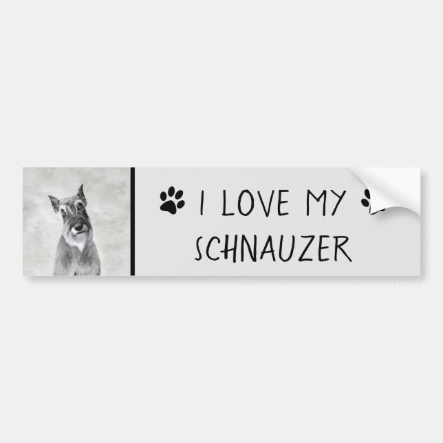 Autocollant De Voiture Schnauzer (Giant) Peinture - Chien Art (Devant)