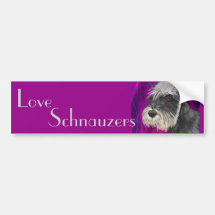 Autocollant De Voiture Schnauzer noir et blanc avec l'arrière - plan