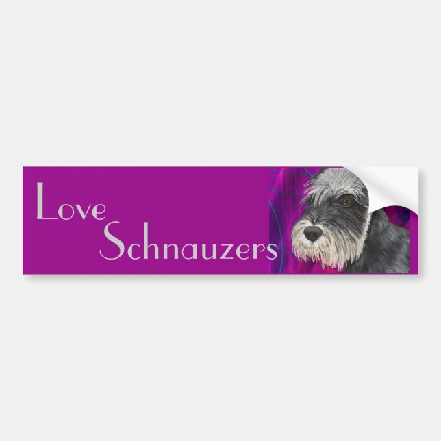 Autocollant De Voiture Schnauzer noir et blanc avec l'arrière - plan (Devant)