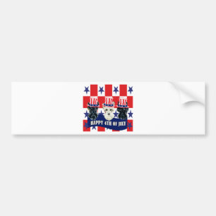Autocollant De Voiture Scottish Terriers 4th of July