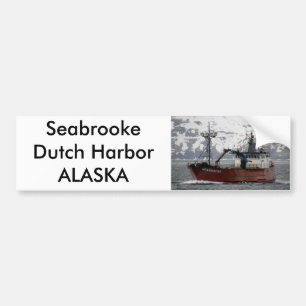 Autocollant De Voiture Seabrooke, bateau de crabe dans le port
