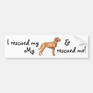 Autocollant De Voiture Secourir Vizsla À poils durs