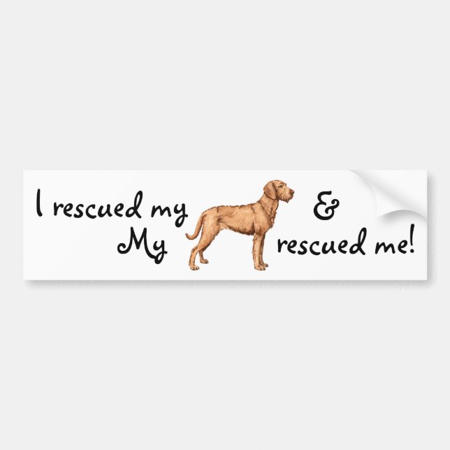 Autocollant De Voiture Secourir Vizsla À poils durs (Devant)