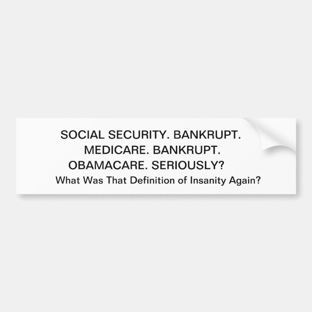AUTOCOLLANT DE VOITURE SÉCURITÉ SOCIALE. BANKRUPT., ASSURANCE-MALADIE. (Devant)