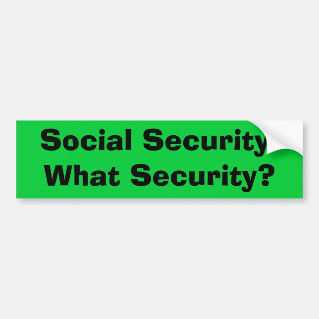 Autocollant De Voiture Sécurité sociale :  Quelle sécurité ? (Devant)