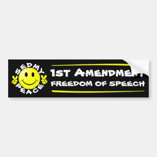 Autocollant De Voiture Sedmy Peace 1er Amendement Liberté d'expression br