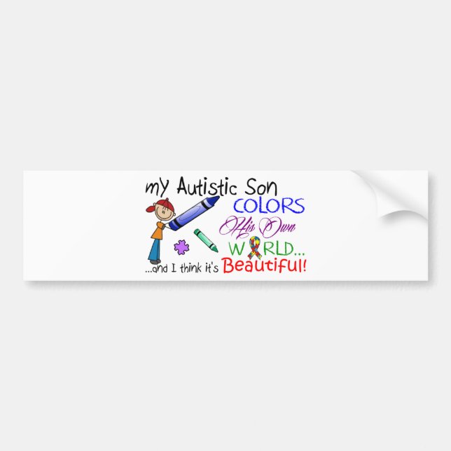 Autocollant De Voiture Sensibilisation sur l'autisme - fils (Devant)