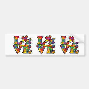 Autocollant De Voiture Sensibilisation sur l'autisme Love Puzzle Piece Bu