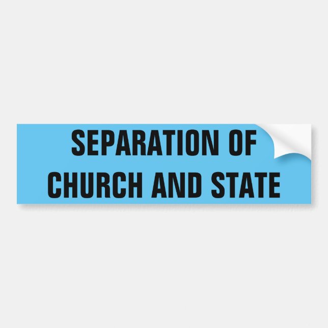 AUTOCOLLANT DE VOITURE SÉPARATION DE L'ÉGLISE ET DE L'ÉTAT (Devant)