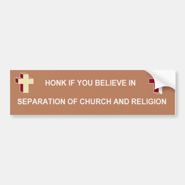 Autocollant De Voiture Séparation d'église et de religion (Devant)