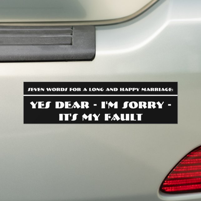 Autocollant De Voiture Sept Mots Pour Un Mariage Long Et Heureux (En voiture)