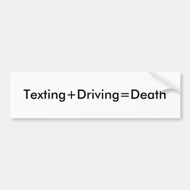 Autocollant De Voiture Service de mini-messages+Driving=Death (Devant)