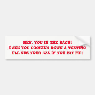 AUTOCOLLANT DE VOITURE SERVICE DE MINI-MESSAGES FÂCHÉ TOUT EN CONDUISANT