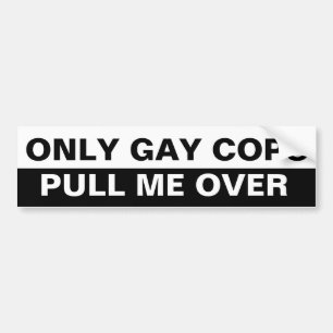 AUTOCOLLANT DE VOITURE SEULS LES COPS GAY