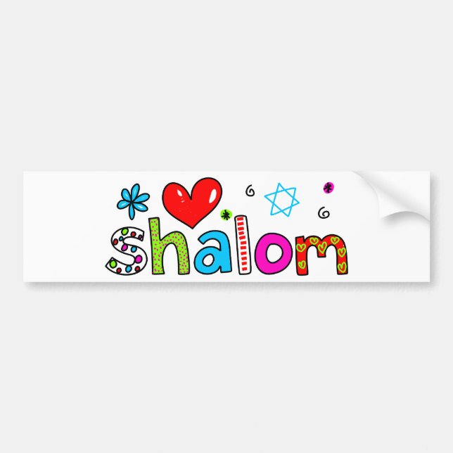 Autocollant De Voiture Shalom (Devant)