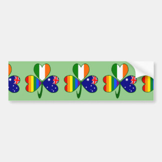 Autocollant De Voiture Shamrock Gay pride irlandais australien