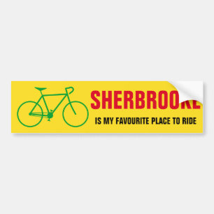AUTOCOLLANT DE VOITURE "SHERBROOKE EST MON ENDROIT PRÉFÉRÉ POUR MARCHER"