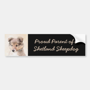 Autocollant De Voiture Shetland Sheepdog Puppy Peinture Chien original ar