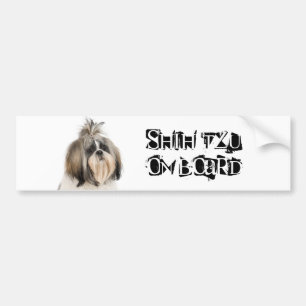 Autocollant De Voiture Shih Tzu à bord