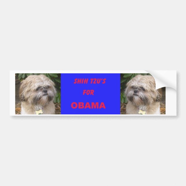 Autocollant De Voiture Shih Tzu pour l'adhésif pour pare-chocs d'Obama (Devant)