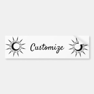 Autocollant De Voiture Shining Sun Crescent Moon