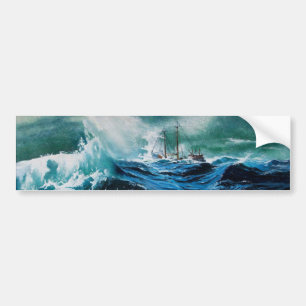 Autocollant De Voiture Ship In the Sea in Storm