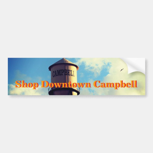 Autocollant De Voiture Shopping Downtown Campbell Water Tower (Devant)