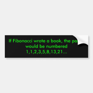 Autocollant De Voiture Si Fibonacci écrivait le livre, les pages