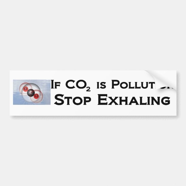 Autocollant De Voiture Si le CO2 est pollution, cessez l'exhalation (Devant)