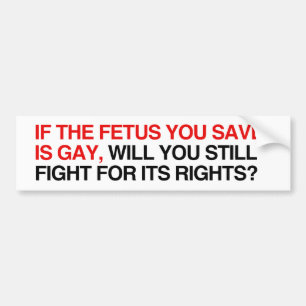 Autocollant De Voiture Si le foetus que vous sauvez est gay