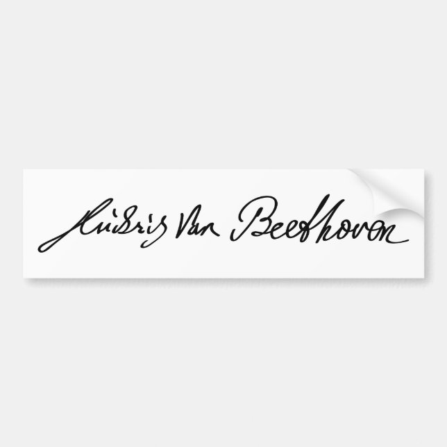 Autocollant De Voiture Signature de musicien Ludwig van Beethoven (Devant)
