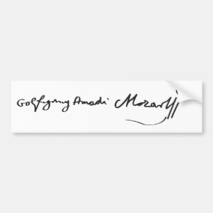 Autocollant De Voiture Signature de musicien Wolfgang Amadeus Mozart