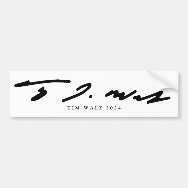 Autocollant De Voiture Signature Tim Walz 2024 (Devant)