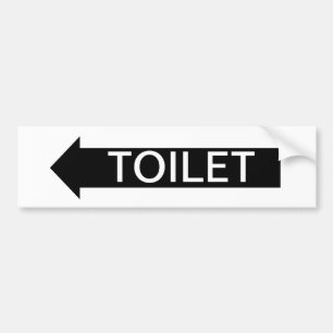 Autocollant De Voiture Signe de flèche de toilette laissé