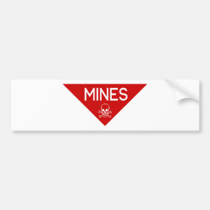 AUTOCOLLANT DE VOITURE SIGNE DE MINES SIGNAGE SYMBOLE