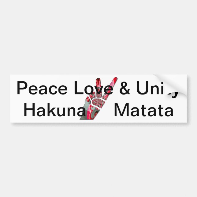 Autocollant De Voiture Signe de paix à la main (Devant)