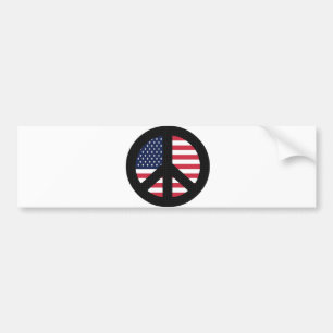Autocollant De Voiture Signe de paix avec le drapeau américain