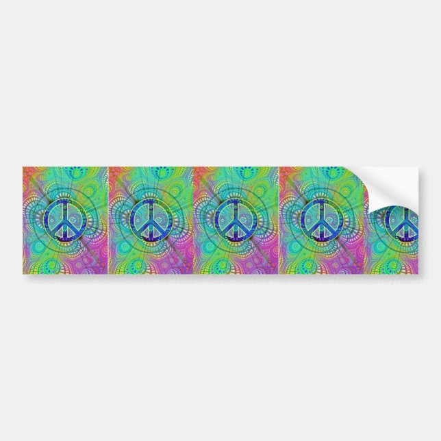 Autocollant De Voiture Signe de paix de Psychadelic (Devant)