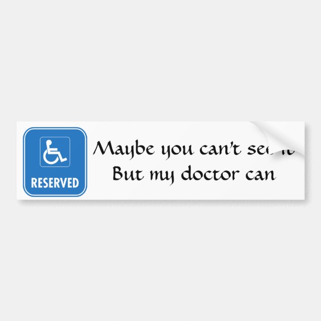 Autocollant De Voiture Signe de stationnement d'handicap (Devant)
