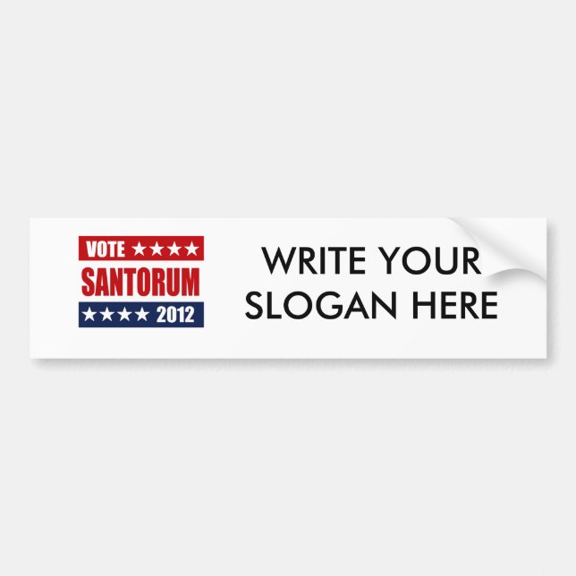 AUTOCOLLANT DE VOITURE SIGNE DU VOTE SANTORUM 2012 (Devant)