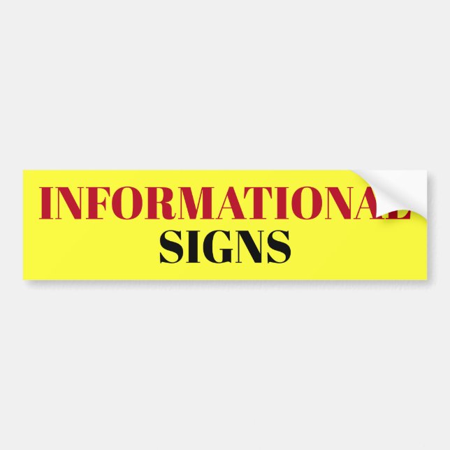 Autocollant De Voiture Signe INFORMATIONNEL de SIGNES/sticker/MAGNET (Devant)