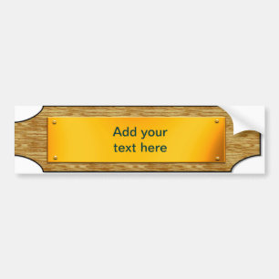 Autocollant De Voiture Signe personnalisable - plaque en métal en bois/o