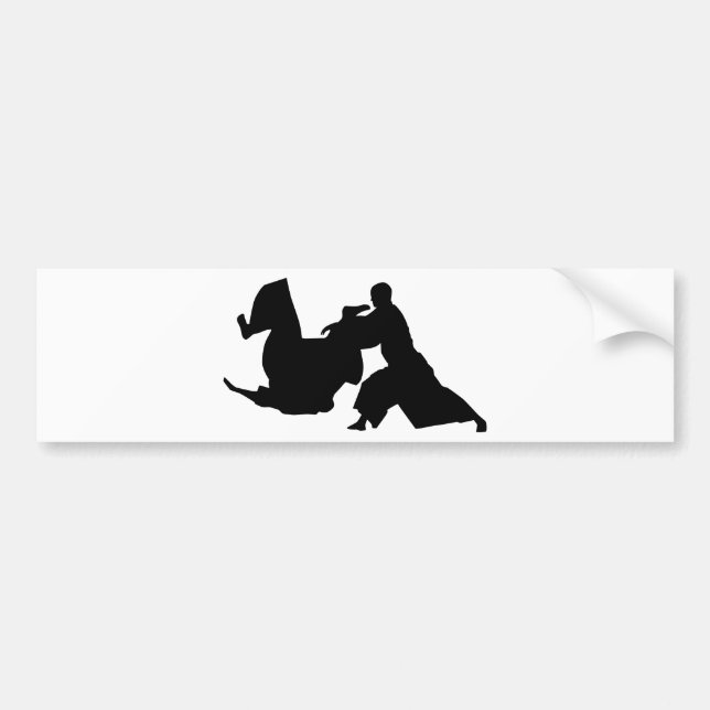 Autocollant De Voiture Silhouette d'Aikido (Devant)