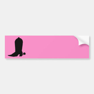 Autocollant De Voiture Silhouette de démarrage de la fille sur rose