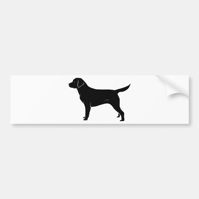 Autocollant De Voiture Silhouette noire classique de labrador retriever (Devant)