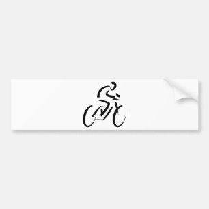 Autocollant De Voiture Silhouette stylisée de bicyclette