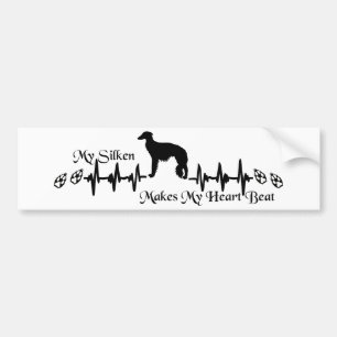 Autocollant De Voiture Silken Windhound Heart Beat